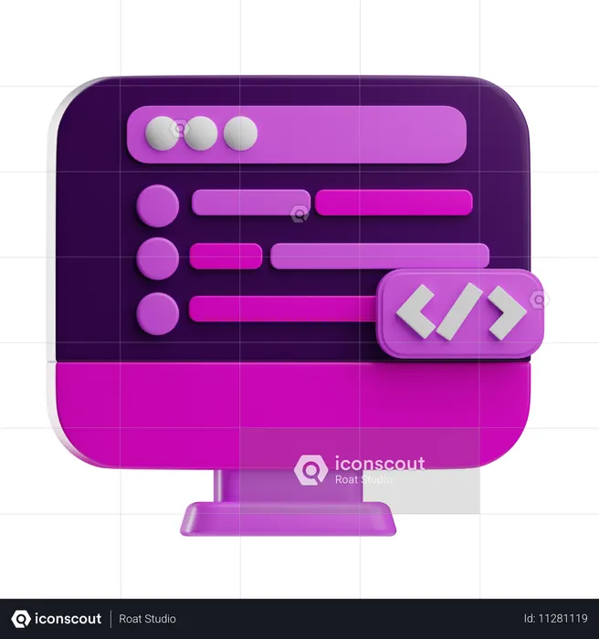 ウェブコーディング  3D Icon