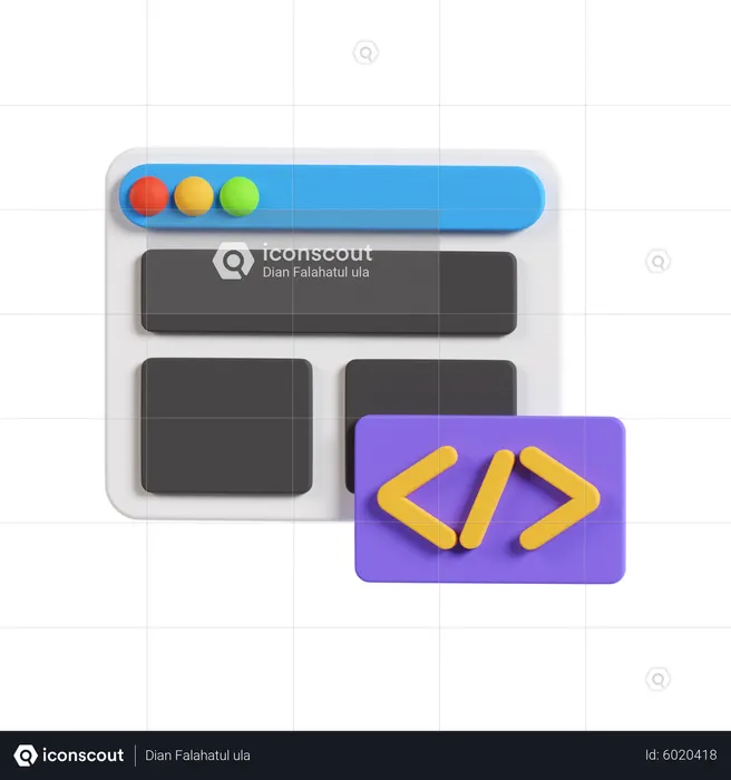 Web Coding  3D Icon