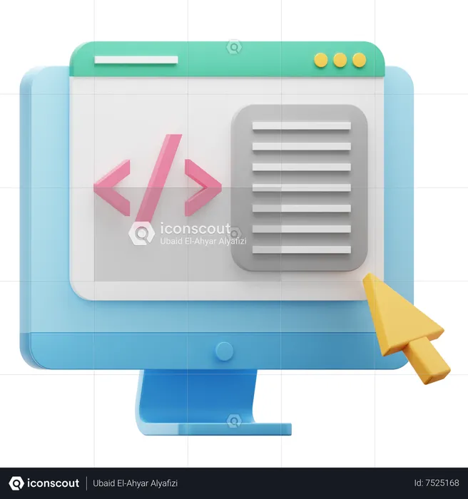 Web Coding  3D Icon