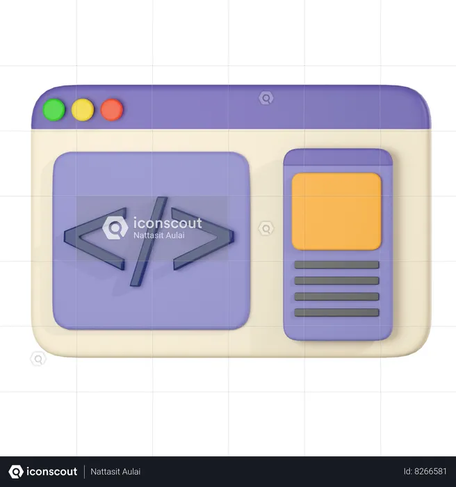 Web Coding  3D Icon