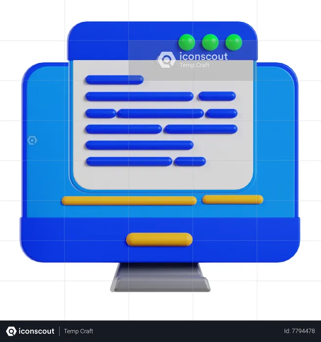 Web Coding  3D Icon