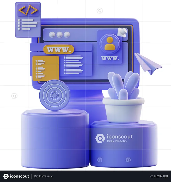Web Coding  3D Icon