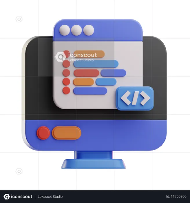 Web Coding  3D Icon