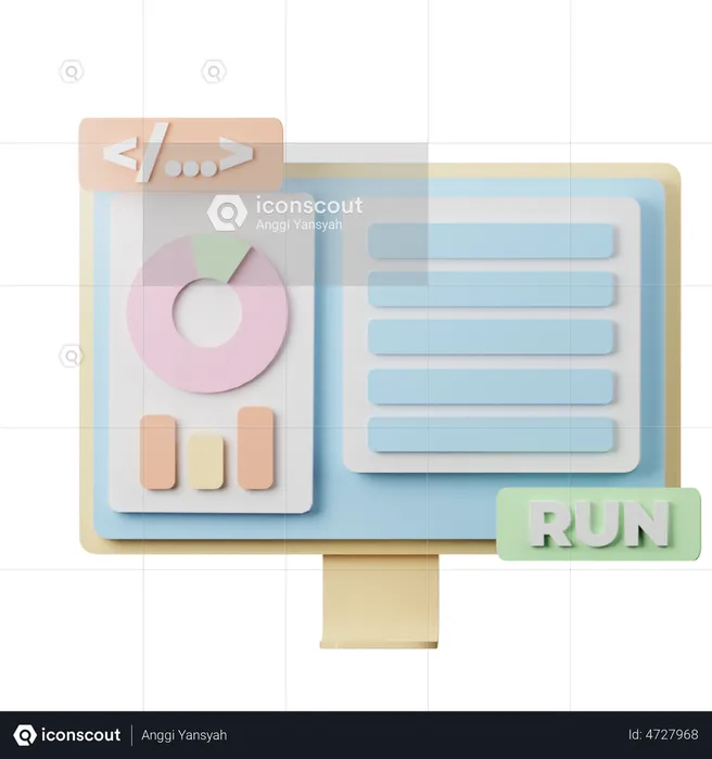 Web Coding  3D Illustration