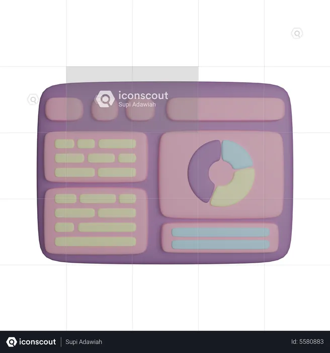 Web Dashboard  3D Icon