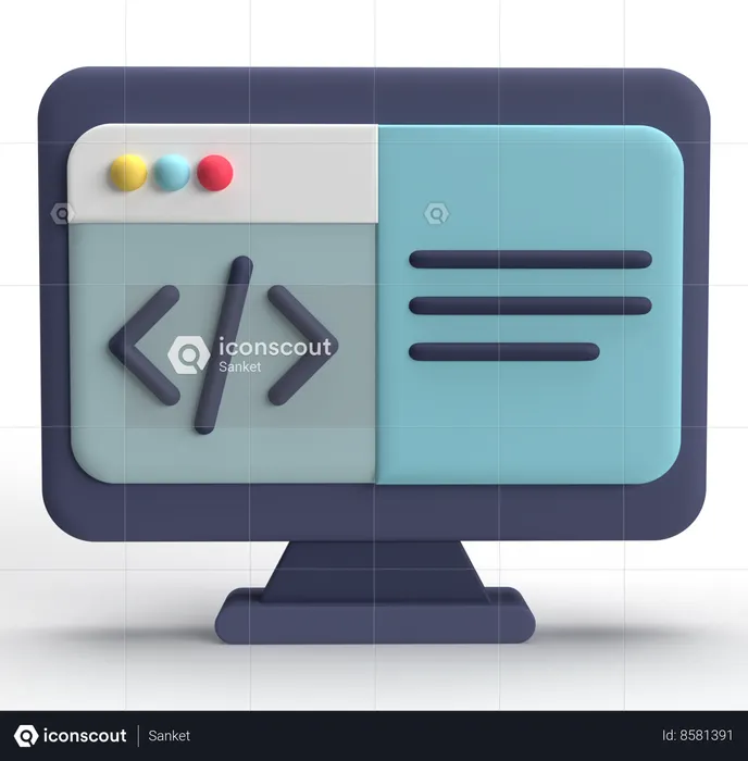Web Design  3D Icon