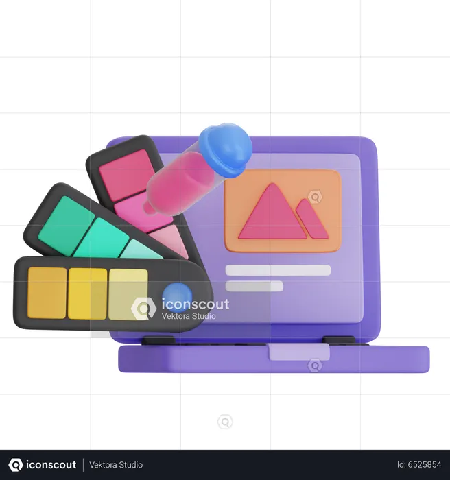 Web Design Color Editor  3D Icon