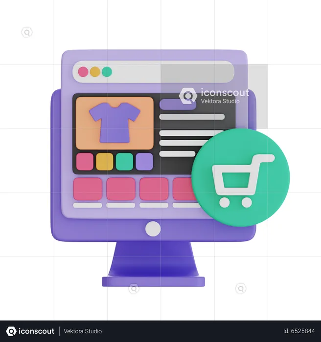 Web Design E-commerce Store  3D Icon
