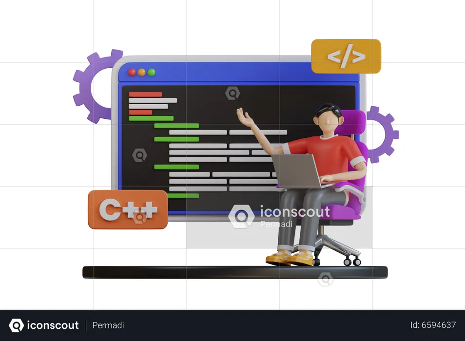 Web Developer  3D Illustration