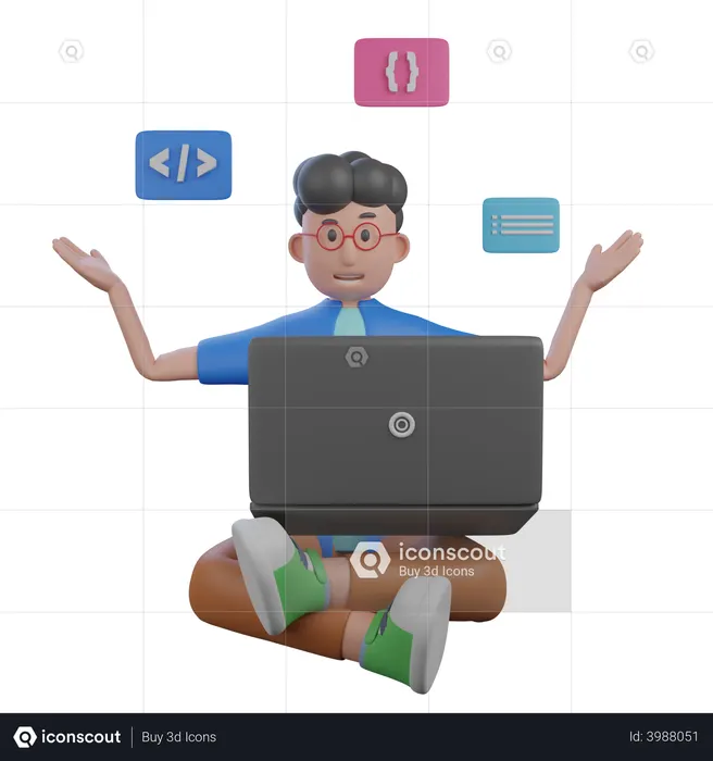 Web Developer  3D Illustration