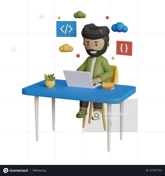 Web Developer  3D Illustration