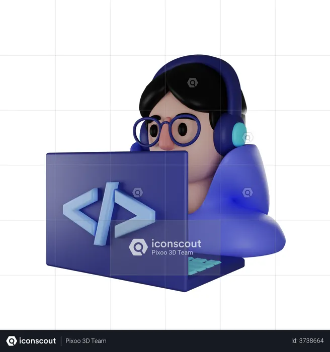 Web Developer  3D Illustration