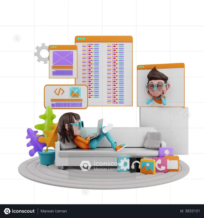 Web Developers  3D Illustration