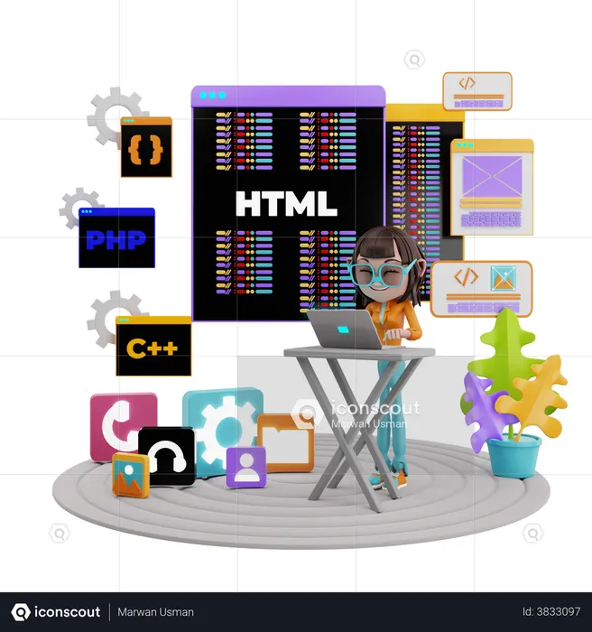 Web Development  3D Illustration