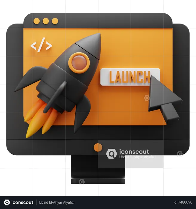 Web Launching  3D Icon