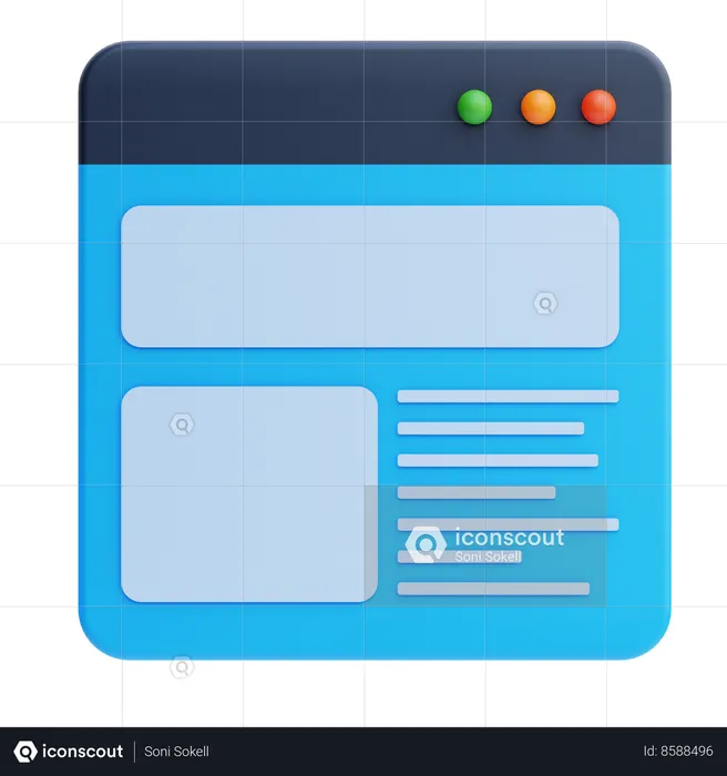 Web Layout  3D Icon
