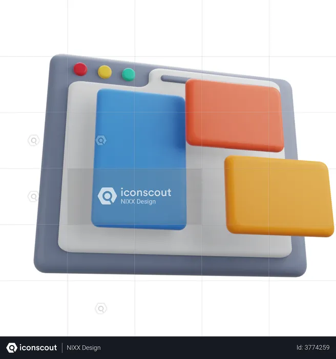 Web Layout  3D Illustration