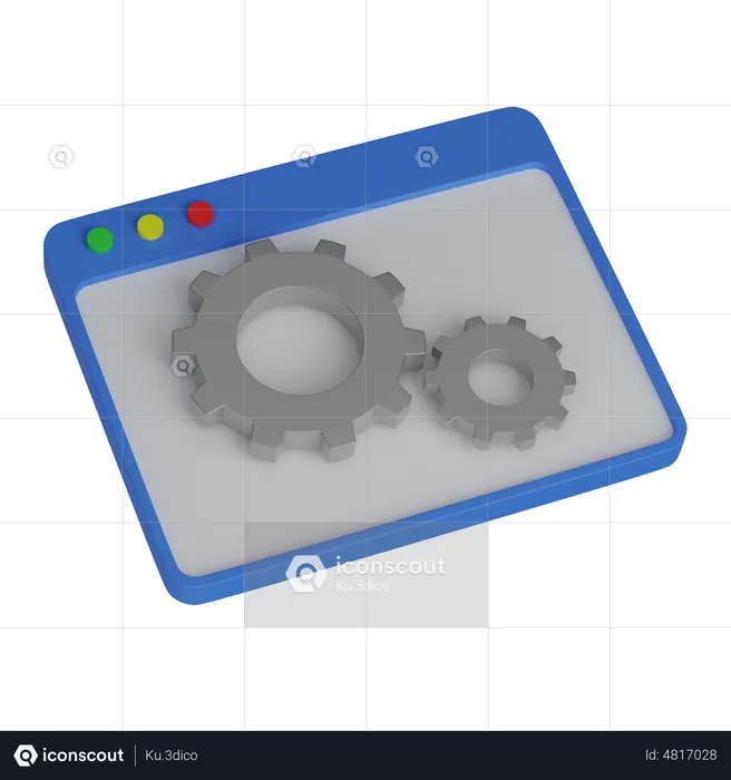 Web Layout Gears  3D Icon