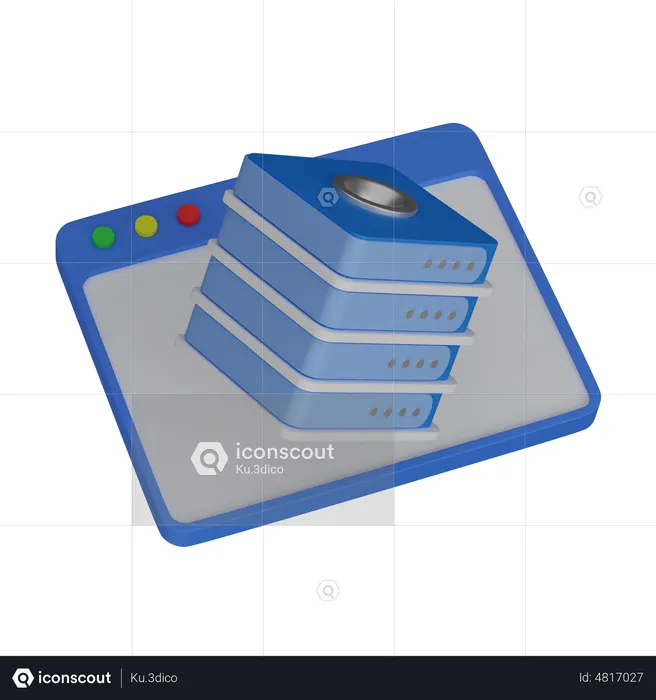 Web Layout With Database  3D Icon