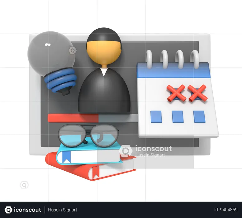 Web learning  3D Icon