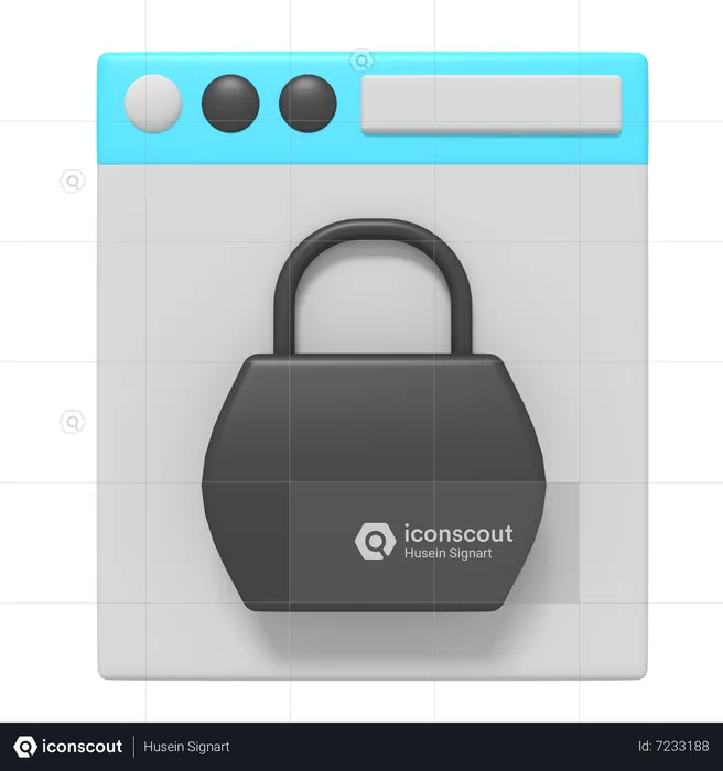 Web Lock 3D Icon Download In PNG, OBJ Or Blend Format