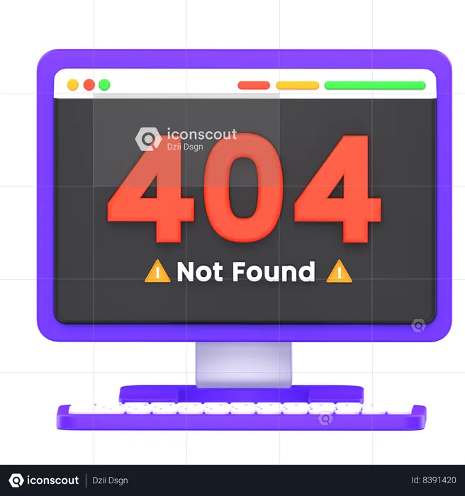 Web Not Found  3D Icon