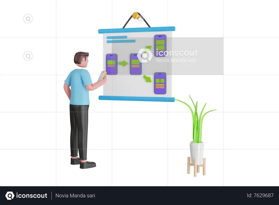 Web page design and development of mobile websites  3D Illustration