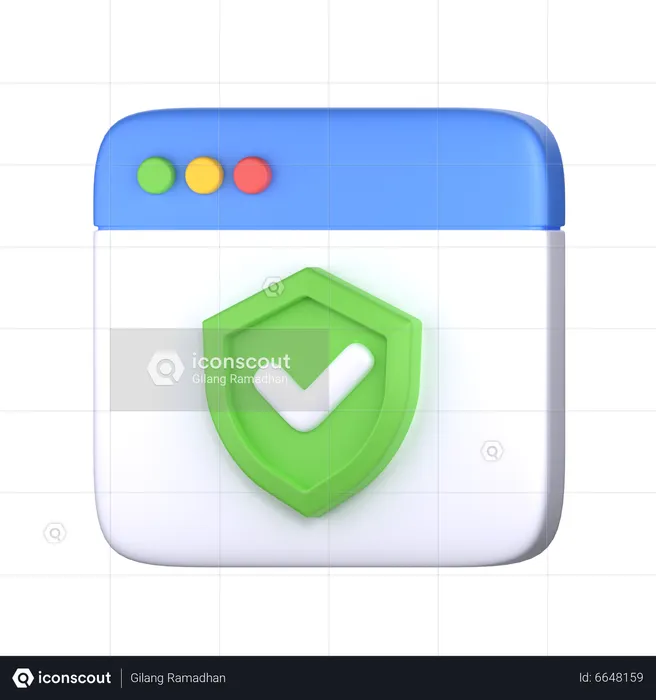 Web Page Protection  3D Icon