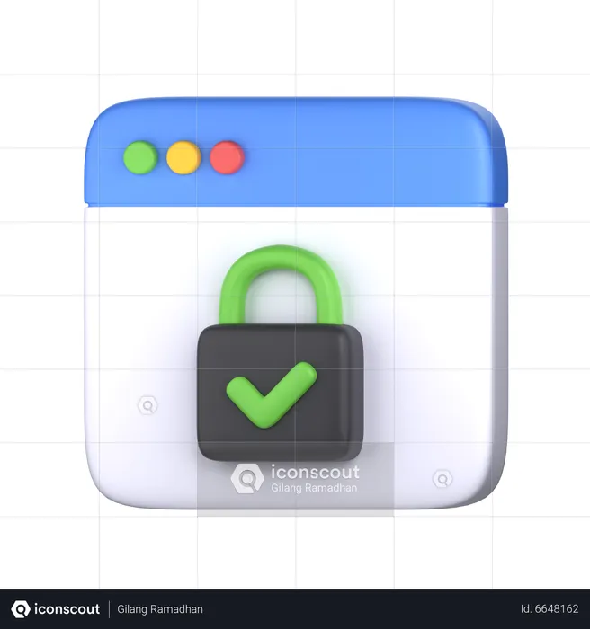 Web Page Security  3D Icon