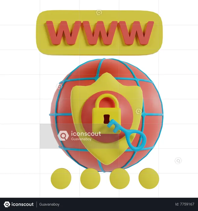 Web Protection  3D Icon