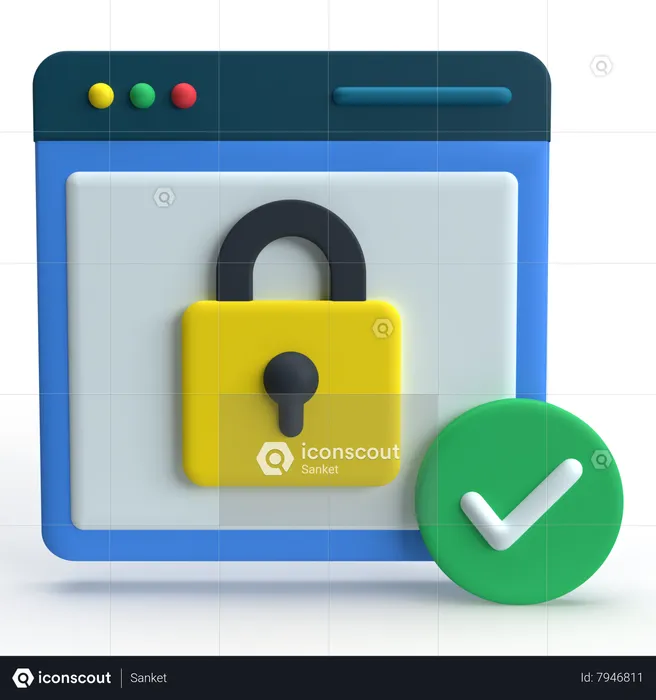 Web Protection  3D Icon