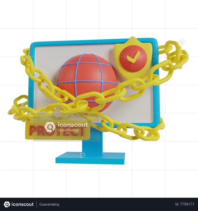 Web Protection  3D Icon