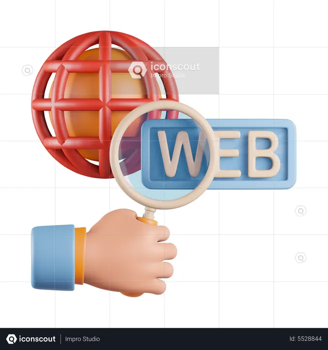 Web Search Analysis  3D Icon
