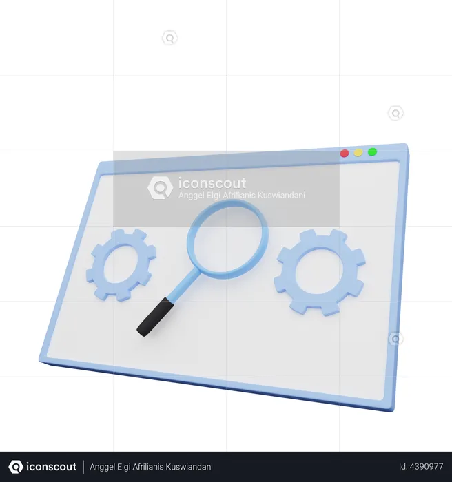 Web Search Setting  3D Illustration