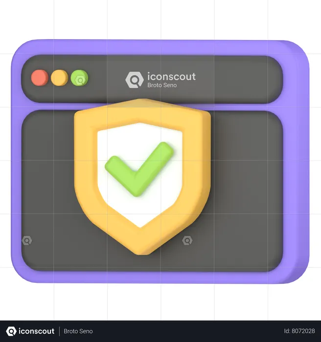 Sécurité Web  3D Icon