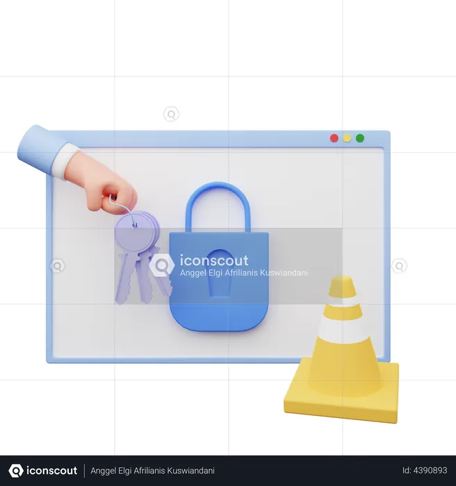 Web security  3D Illustration
