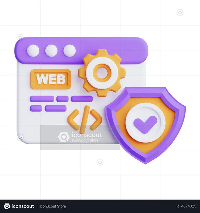 Web Security  3D Illustration