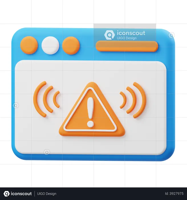 Web security alert  3D Illustration