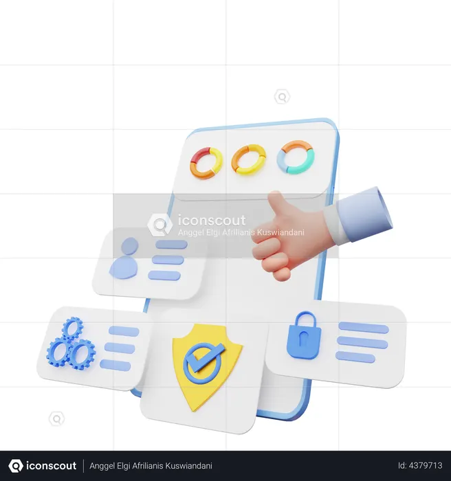 Web Security Dashboard  3D Illustration