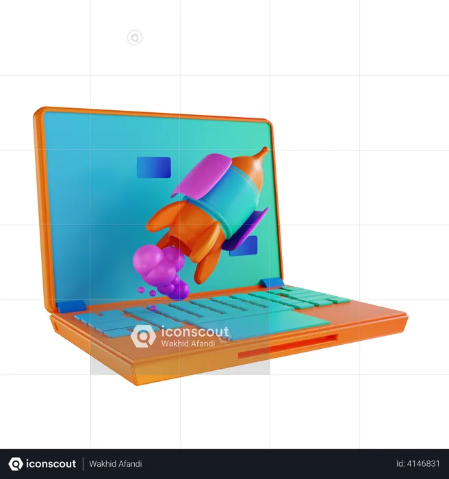 Web startup  3D Illustration