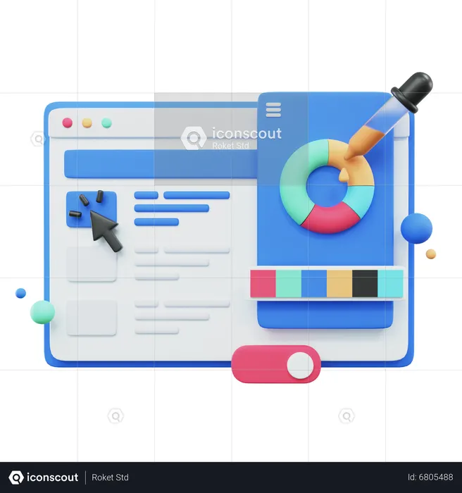 Web Ui Design  3D Illustration