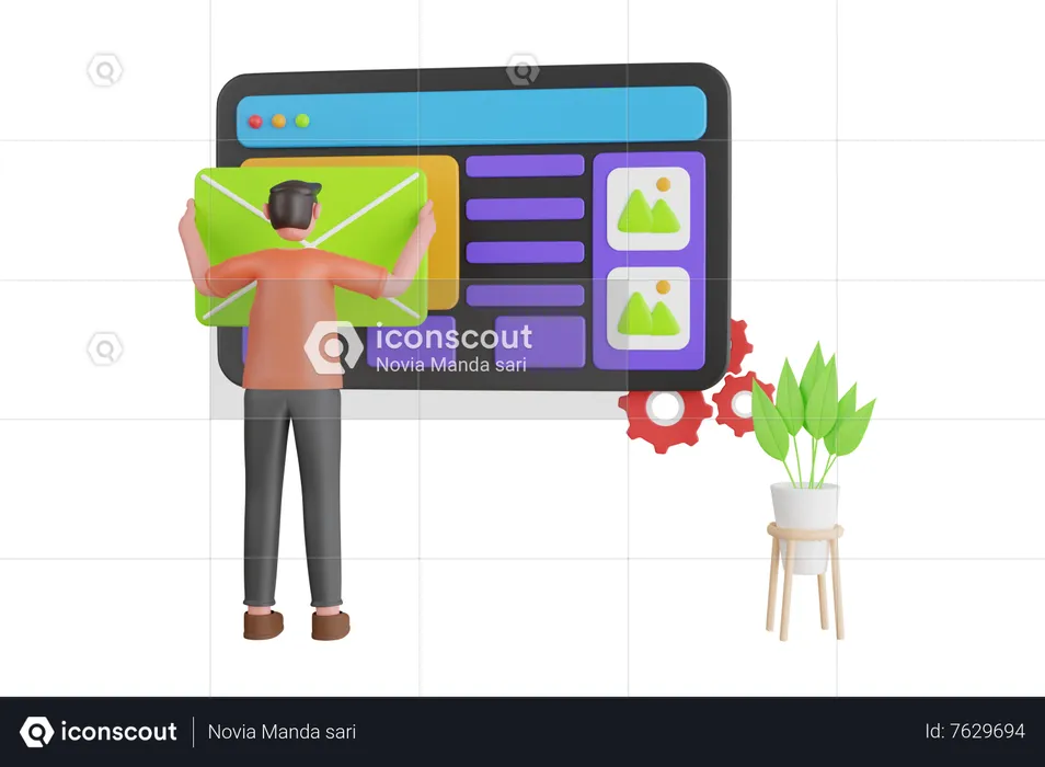 Web-UI-UX-Design  3D Illustration