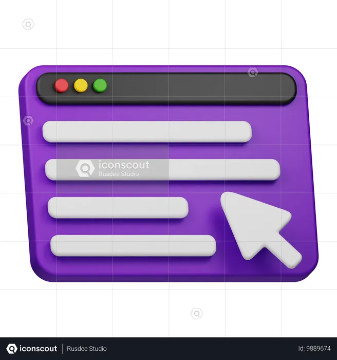 Web y cursor  3D Icon