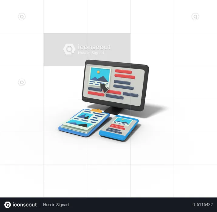 Webdesign Bild responsive  3D Icon