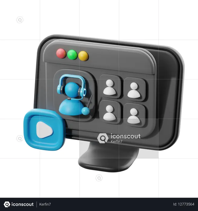 Webinaire de cours en ligne  3D Icon