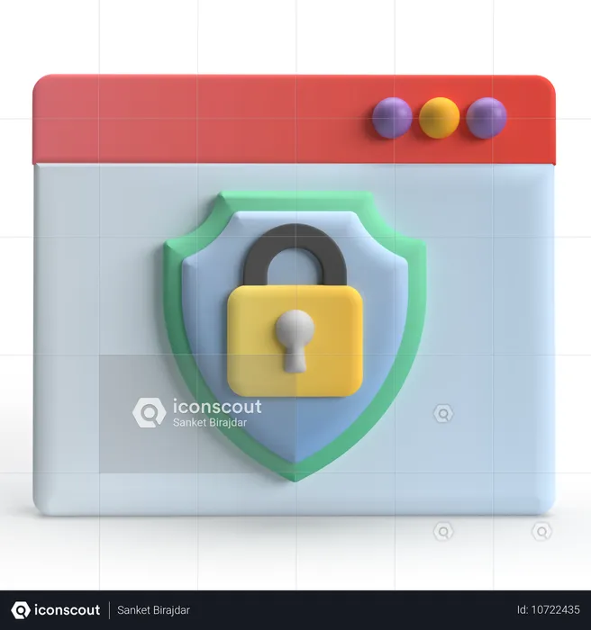 Webpage Security  3D Icon