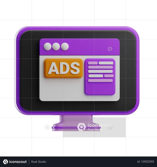 Website Ads  3D Icon