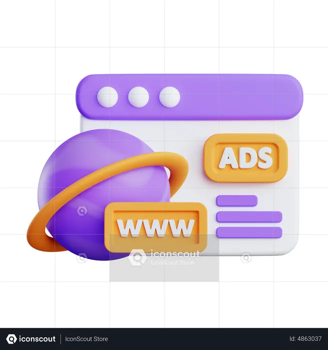 Website Ads  3D Icon