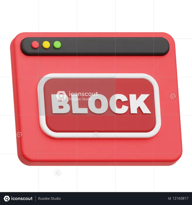 웹사이트 차단  3D Icon