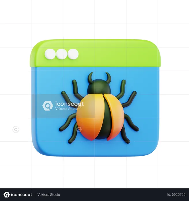 Website Bug  3D Icon